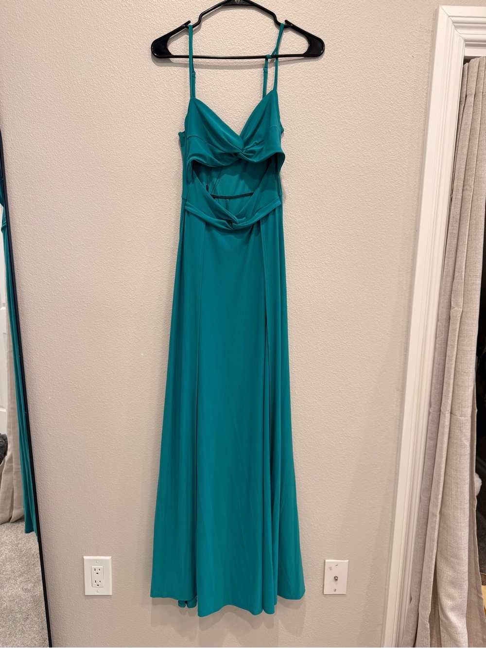 Teal Spaghetti-Strap Maxi Dress Fashion Nova